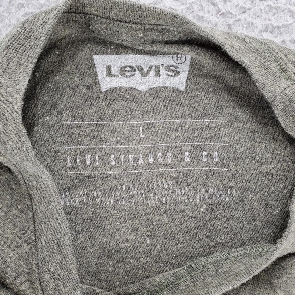 Levi's Shirt Mens Large Green Large Spellout Logo Casual Outdoors‎ Classic Tee - Picture 6 of 10